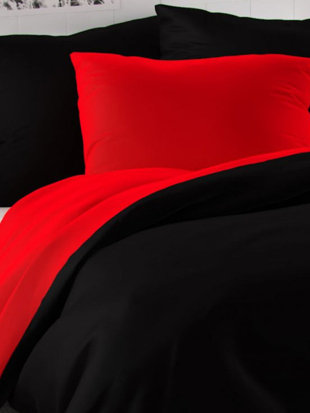 Kvalitex Satenasta francoska prevleka LUXURY COLLECTION 1+2, 200x200, 70x90cm rdeča / črna Kvalitex