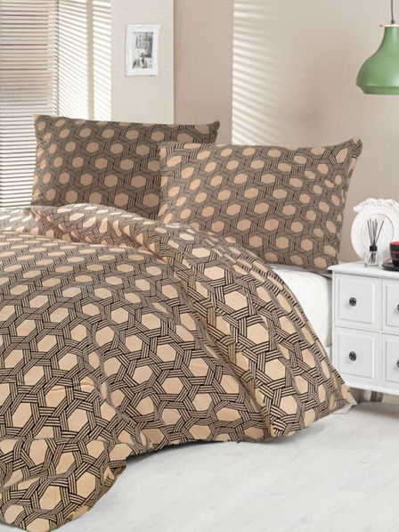 Kvalitex Svileni francoski posteljni komplet Luxury Collection 1+2, 240x200, 70x90cm Carero bež Kvalitex