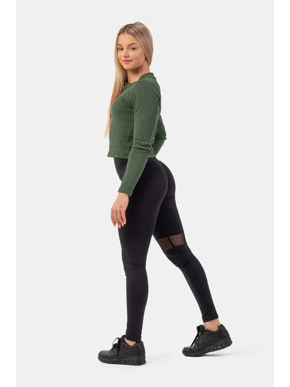 Nebbia Žebrované tričko s dlouhým rukávem z organické bavlny 415 Nebbia