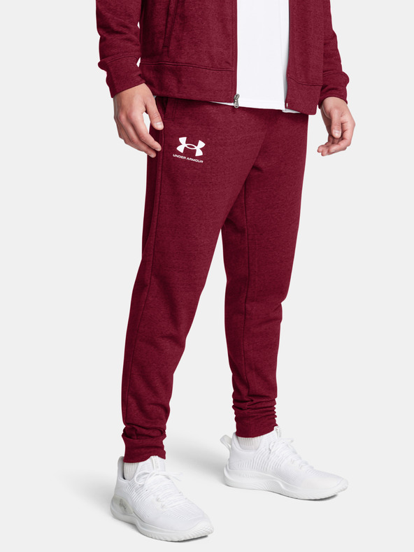 Under Armour Moške spodnji del trenirke Under Armour UA Rival Terry Jogger-RED