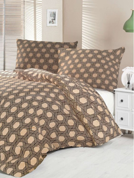Kvalitex Svileni francoski posteljninski komplet Luxury Collection 1+2, 200x200, 70x90cm Carero bež Kvalitex