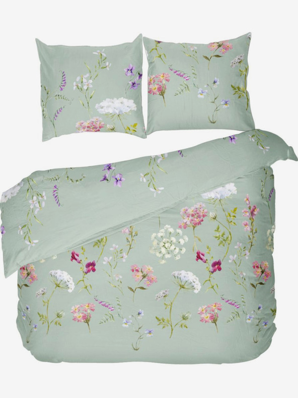 Kvalitex Prevleka iz francoskega bombaža DELUX 200x200, 70x90cm BOTANICA zelena