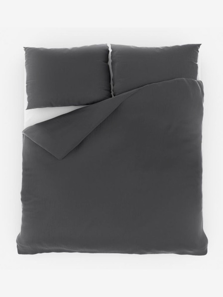 Kvalitex Francúzske mušelínové posteľné obliečky 240x220, 70x90cm tmavo šedé Kvalitex