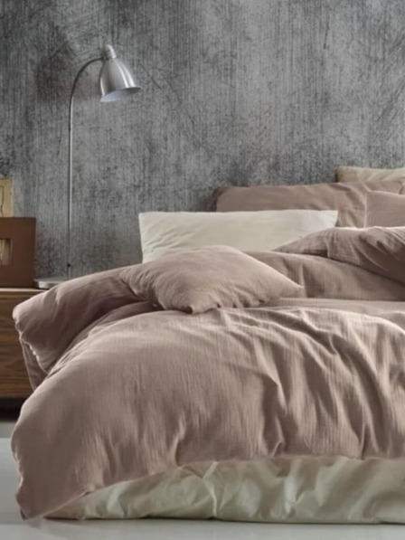 Kvalitex Podaljšana muslinska posteljnina 140x220, 70x90 cm bež barve Kvalitex