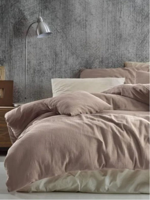 Kvalitex Podaljšana muslinska posteljnina 140x220, 70x90 cm bež barve Kvalitex