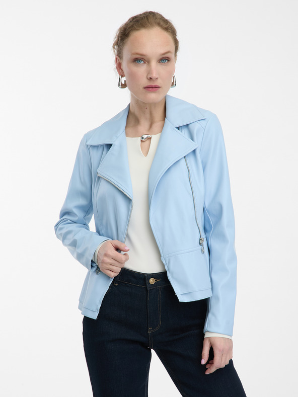Orsay Svetlo modra ženska jakna iz umetnega krzna ORSAY