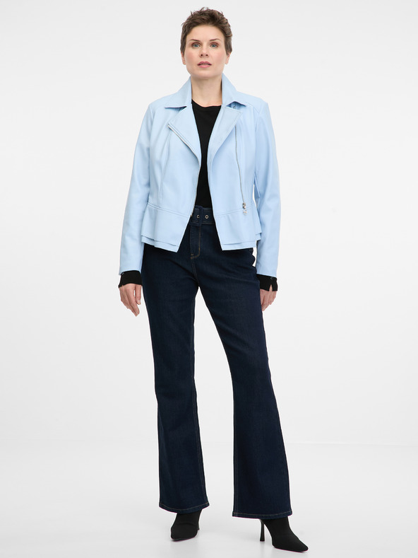 Orsay Svetlo modra ženska jakna iz umetnega krzna ORSAY