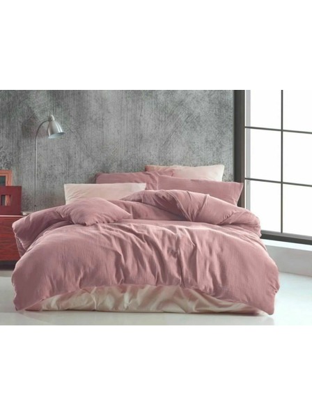 Kvalitex Podaljšano muslinasto posteljno perilo 140x220, 70x90cm rožnato