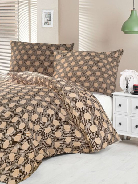 Kvalitex Satenasto posteljno perilo Luxury Collection 140x200, 70x90cm Carero beige Kvalitex