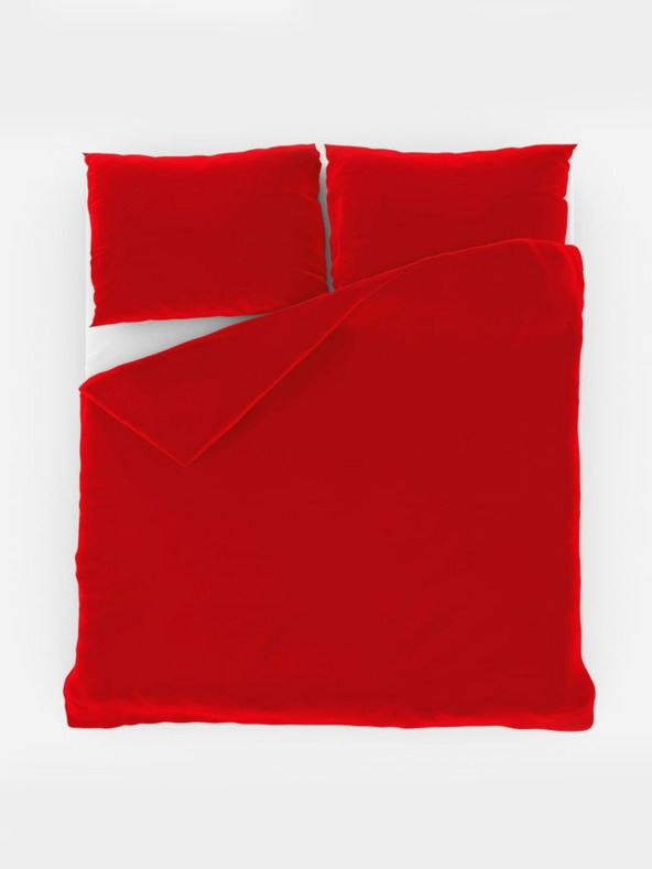 Kvalitex Enobarvna bombažna posteljnina 140x200, 70x90cm rdeča