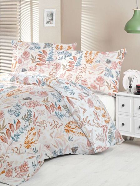 Kvalitex Satenska posteljnina Luxury Collection 140x200, 70x90cm koralni vrt Kvalitex