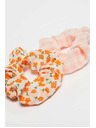 Moodo Komplet dveh oranžnih vzorčastih elastik Moodo