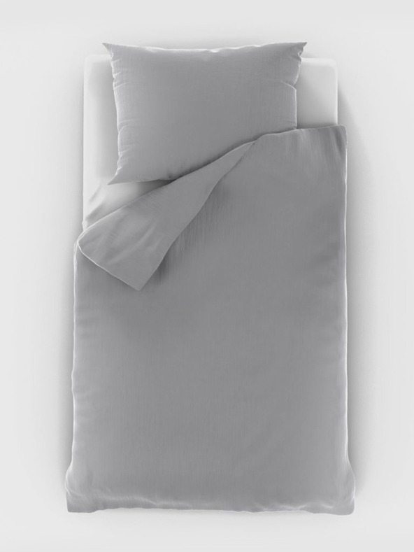 Kvalitex Muslinasto posteljno perilo 140x200, 70x90cm svetlo sivo Kvalitex