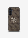 Guess Guess PU 4G Metal Logo Zadnji pokrov za Samsung Galaxy A35 5G rjava