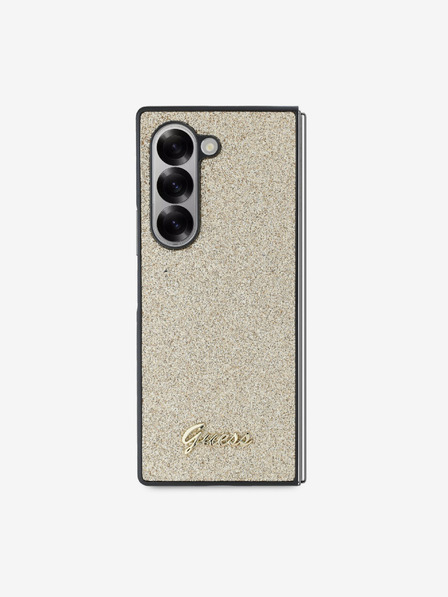Guess Guess PC/TPU Bleščice Kovinski Logo Zadnji pokrov za Samsung Galaxy Z Fold 6 zlata