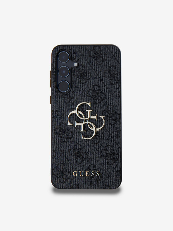 Guess Guess PU 4G Metal Logo Zadnji pokrov za Samsung Galaxy A55 5G siva