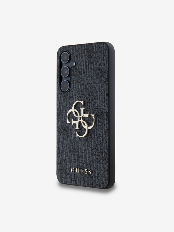 Guess Guess PU 4G Metal Logo Zadnji pokrov za Samsung Galaxy A55 5G siva
