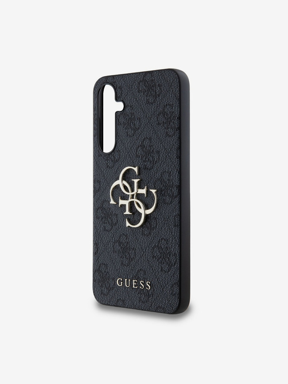 Guess Guess PU 4G Metal Logo Zadnji pokrov za Samsung Galaxy A55 5G siva