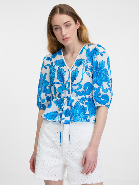 Orsay Modra ženska vzorčasta bluza ORSAY