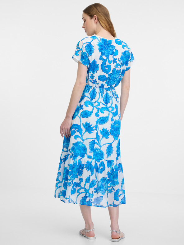 Orsay Modra ženska vzorčasta obleka ORSAY