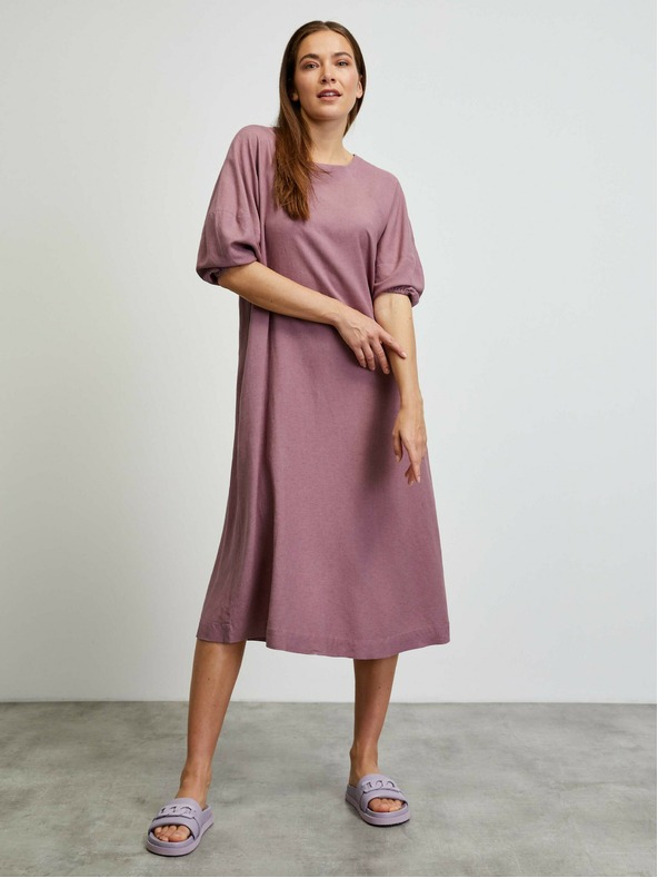 ZOOT.lab Starorožnata osnovna obleka z balonastimi rokavi METROOPOLIS by ZOOT.lab Vasilisa