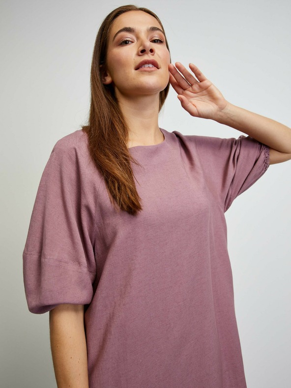 ZOOT.lab Starorožnata osnovna obleka z balonastimi rokavi METROOPOLIS by ZOOT.lab Vasilisa