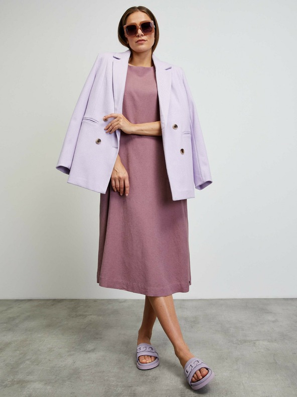 ZOOT.lab Starorožnata osnovna obleka z balonastimi rokavi METROOPOLIS by ZOOT.lab Vasilisa