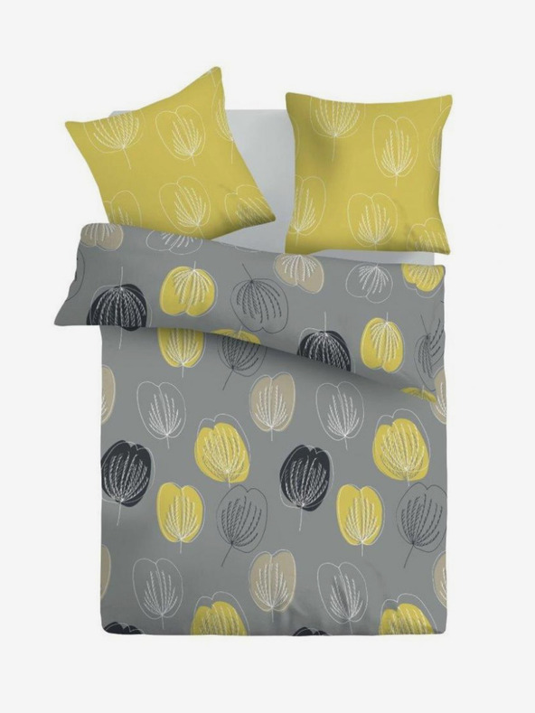 Kvalitex Francoska bombažna posteljnina DELUX 240x200, 70x90cm GRACE siva