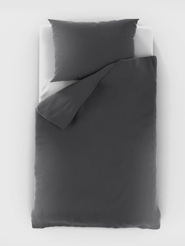 Kvalitex Muslinska posteljnina 140x200, 70x90cm temno siva Kvalitex