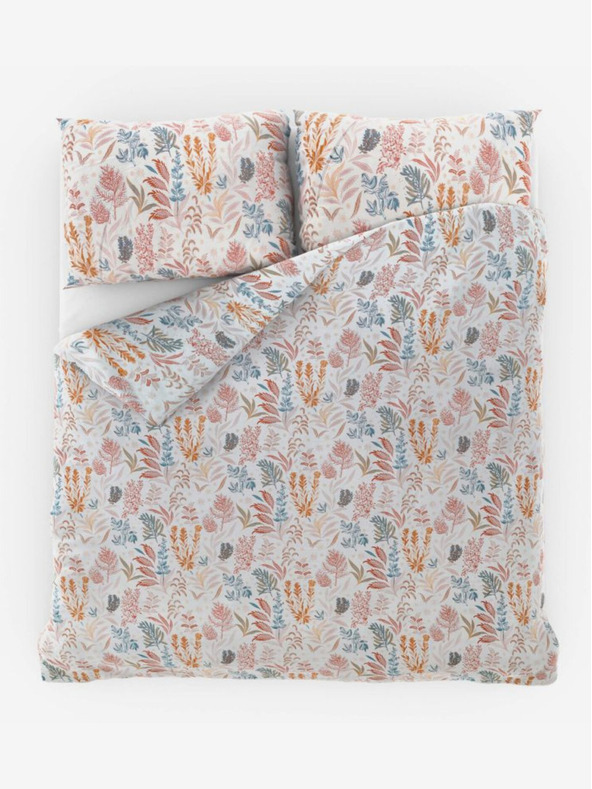 Kvalitex Svileni francoski komplet posteljnine Luxury Collection 1+2, 200x200, 70x90cm Coral garden Kvalitex