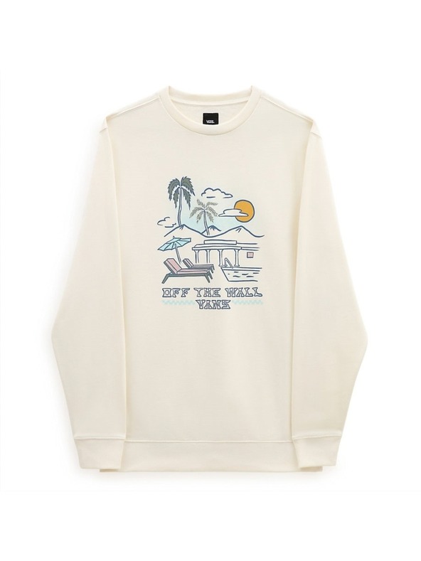 Vans Moška kremasto bela jopa Vans Resort Crew Sweatshirt Antique White