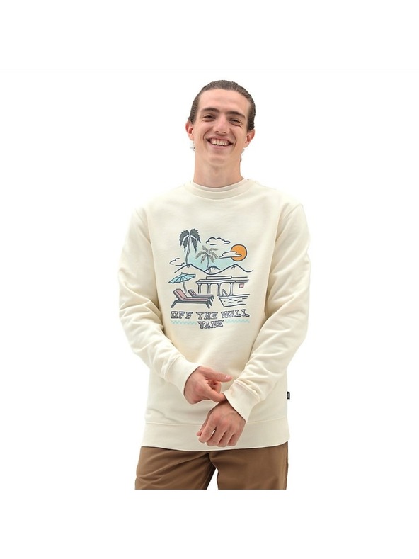 Vans Moška kremasto bela jopa Vans Resort Crew Sweatshirt Antique White