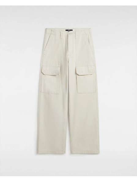 Vans Ženske kremasto bele cargo hlače Vans Arroyo WideLeg Cargo Pants Turtledove