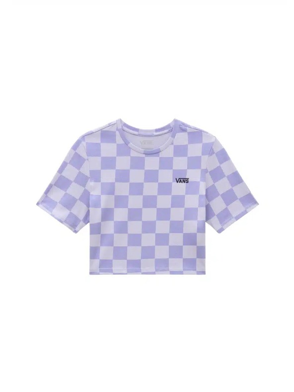 Vans Ženska vijolična karirasta majica Vans Checker Crew Crop II Cosmic Sky