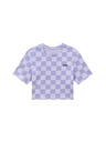 Vans Ženska vijolična karirasta majica Vans Checker Crew Crop II Cosmic Sky