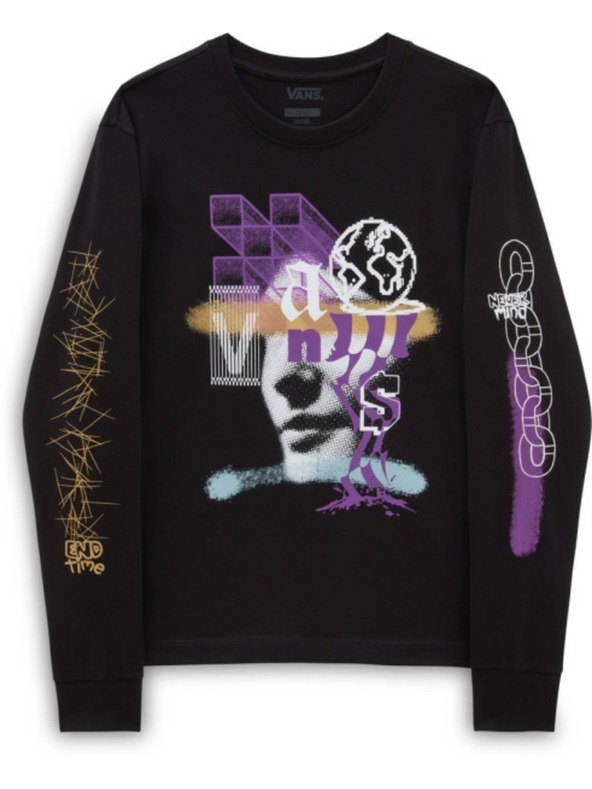 Vans Ženska črna majica z dolgimi rokavi Vans Password