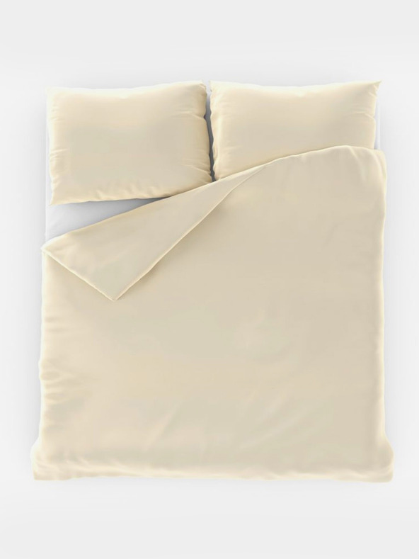 Kvalitex Svileni francoski posteljni komplet LUXURY COLLECTION 1+2, 220x200, 70x90cm smetanast