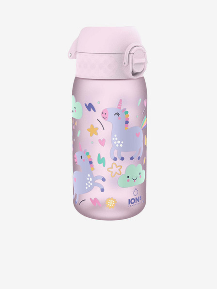 ION8 Rožnata dekliška vzorčasta steklenica Ion8 Leak Proof Samorog 350 ml