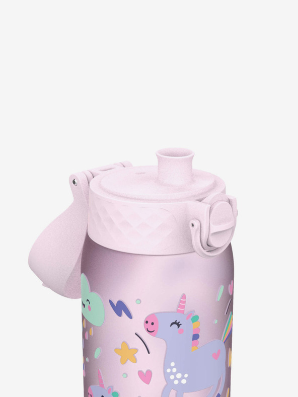 ION8 Rožnata dekliška vzorčasta steklenica Ion8 Leak Proof Samorog 350 ml
