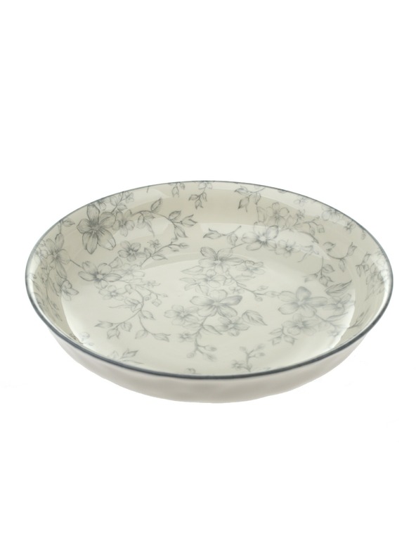 Casa de Engel Keramični globoki krožnik Ø 20 cm - sive rože, 6/24