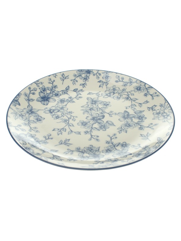 Casa de Engel Keramični krožnik Ø 26 cm - modre rože, 6/12