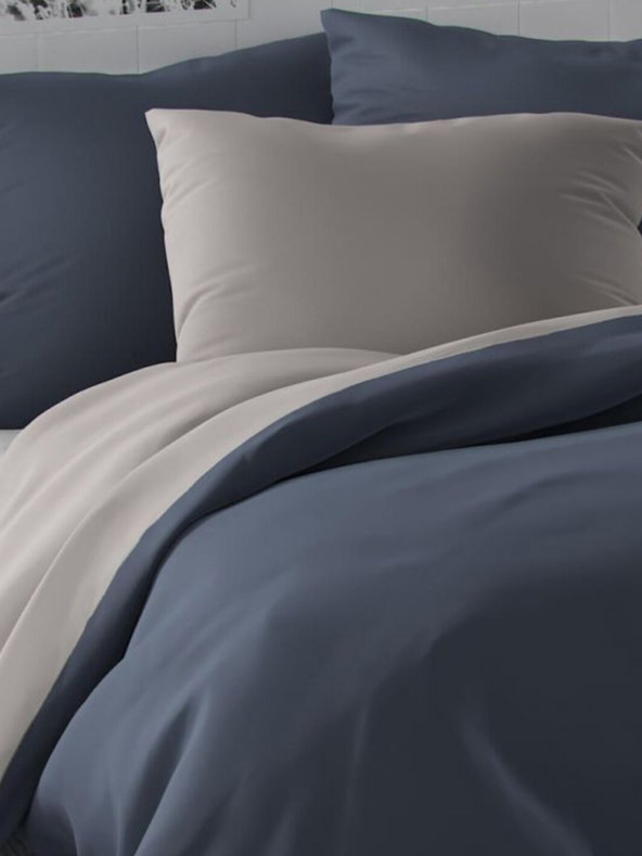 Kvalitex Satenasta podaljšana posteljnina LUXURY COLLECTION 140x220, 70x90cm temno siva / svetlo siva