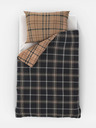 Kvalitex Bombažno posteljnino Nordic Collection 140x200, 70x90cm Karo temno rjave barve Kvalitex