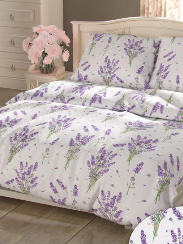 Kvalitex Francosko bombažno posteljno perilo PROVENCE COLLECTION 240x200, 70x90cm LEVANDULE vijolično Kvalitex