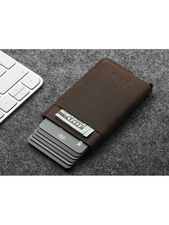 Pularys Pularys moška usnjena denarnica Gobi rjava