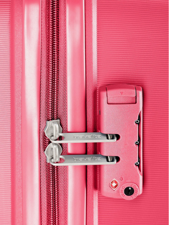 Travelite Rožnati potovalni kovček Travelite Vaka 4w L