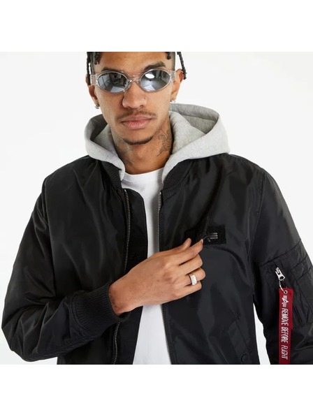 Alpha Industries Moška črna bomber jakna Alpha Industries MA-1 TT Hood