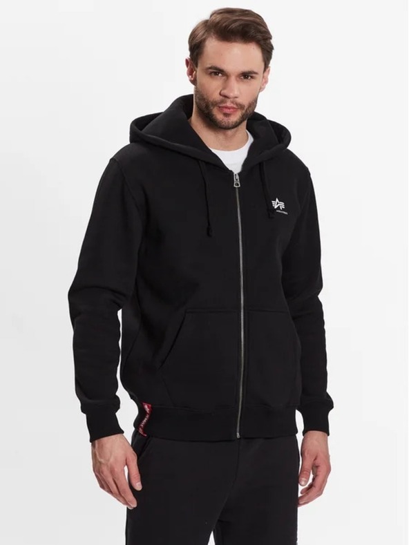 Alpha Industries Moška črna jopica s kapuco Basic Zip Hoody SL Alpha Industries
