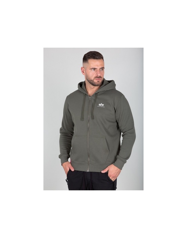 Alpha Industries Moška zelena jopica s kapuco Alpha Industries Basic Zip hoodie Dark Olive