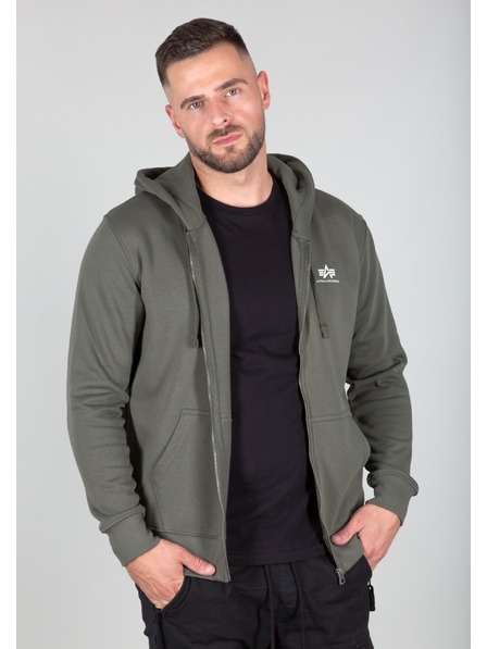 Alpha Industries Moška zelena jopica s kapuco Alpha Industries Basic Zip hoodie Dark Olive